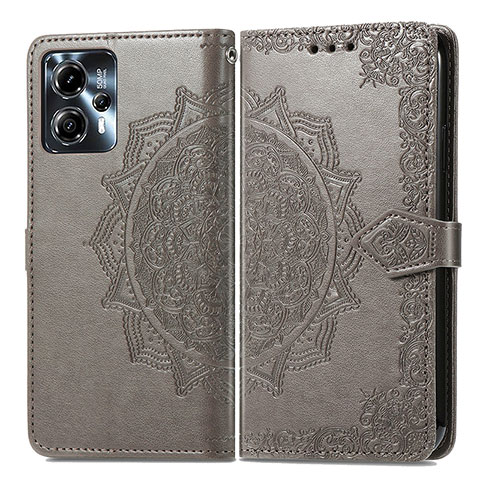 Funda de Cuero Cartera con Soporte Patron de Moda Carcasa para Motorola Moto G23 Gris