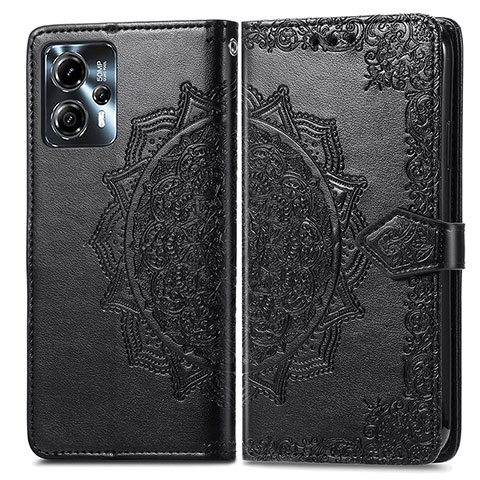 Funda de Cuero Cartera con Soporte Patron de Moda Carcasa para Motorola Moto G23 Negro