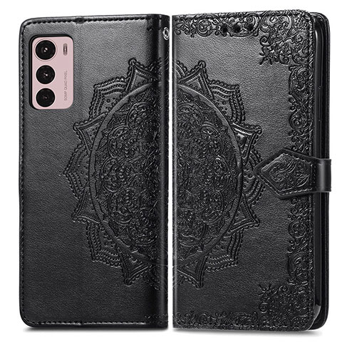 Funda de Cuero Cartera con Soporte Patron de Moda Carcasa para Motorola Moto G42 Negro