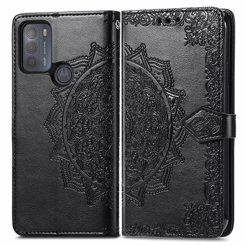 Funda de Cuero Cartera con Soporte Patron de Moda Carcasa para Motorola Moto G50 Negro