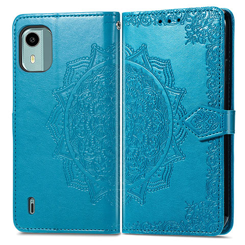 Funda de Cuero Cartera con Soporte Patron de Moda Carcasa para Nokia C12 Azul