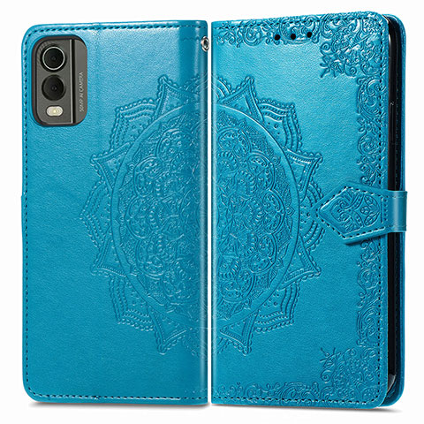 Funda de Cuero Cartera con Soporte Patron de Moda Carcasa para Nokia C210 Azul