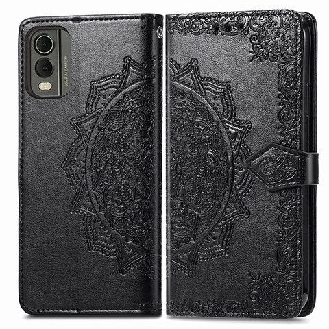 Funda de Cuero Cartera con Soporte Patron de Moda Carcasa para Nokia C210 Negro