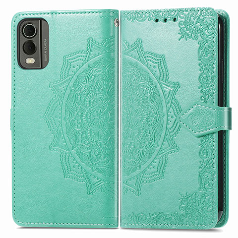 Funda de Cuero Cartera con Soporte Patron de Moda Carcasa para Nokia C210 Verde