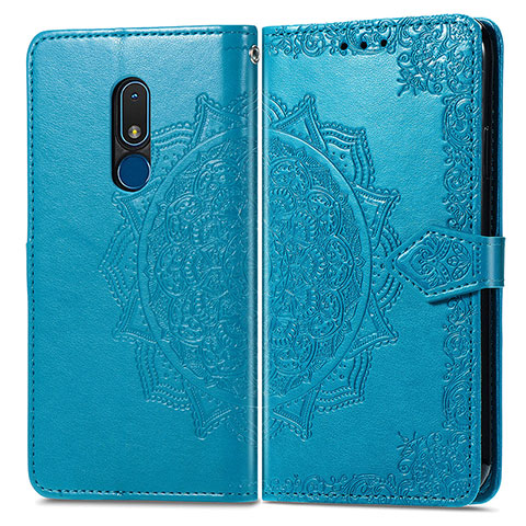 Funda de Cuero Cartera con Soporte Patron de Moda Carcasa para Nokia C3 Azul