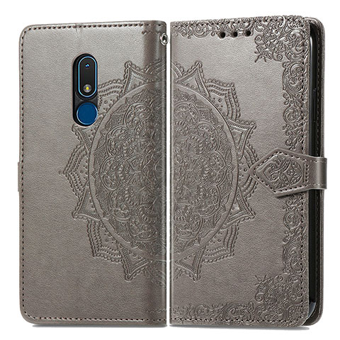 Funda de Cuero Cartera con Soporte Patron de Moda Carcasa para Nokia C3 Gris