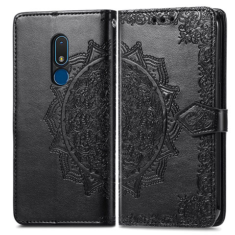 Funda de Cuero Cartera con Soporte Patron de Moda Carcasa para Nokia C3 Negro