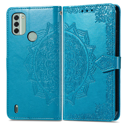 Funda de Cuero Cartera con Soporte Patron de Moda Carcasa para Nokia C31 Azul