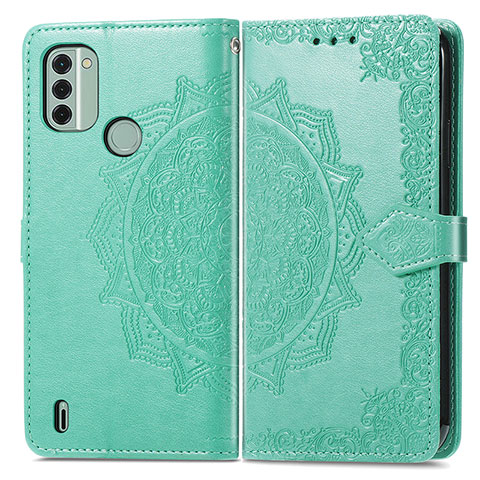 Funda de Cuero Cartera con Soporte Patron de Moda Carcasa para Nokia C31 Verde