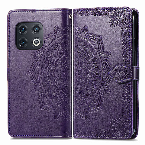 Funda de Cuero Cartera con Soporte Patron de Moda Carcasa para OnePlus 10 Pro 5G Morado