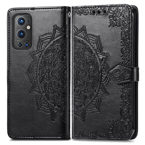 Funda de Cuero Cartera con Soporte Patron de Moda Carcasa para OnePlus 9 Pro 5G Negro