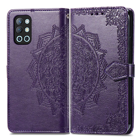 Funda de Cuero Cartera con Soporte Patron de Moda Carcasa para OnePlus 9R 5G Morado