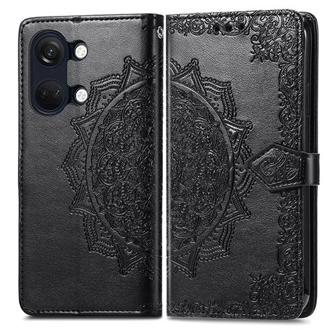 Funda de Cuero Cartera con Soporte Patron de Moda Carcasa para OnePlus Ace 2V 5G Negro