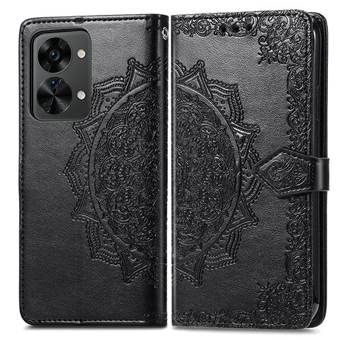 Funda de Cuero Cartera con Soporte Patron de Moda Carcasa para OnePlus Nord 2T 5G Negro