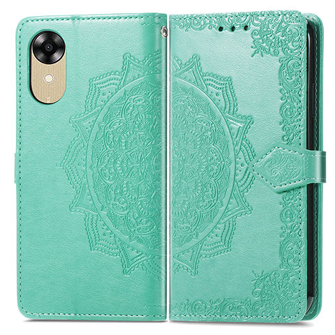 Funda de Cuero Cartera con Soporte Patron de Moda Carcasa para Oppo A17K Verde