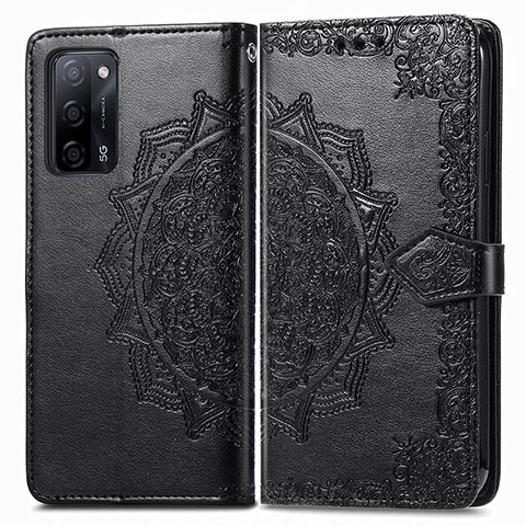 Funda de Cuero Cartera con Soporte Patron de Moda Carcasa para Oppo A53s 5G Negro