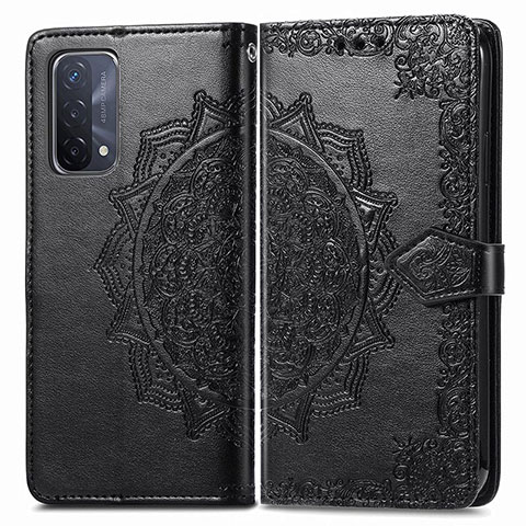 Funda de Cuero Cartera con Soporte Patron de Moda Carcasa para Oppo A54 5G Negro