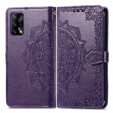 Funda de Cuero Cartera con Soporte Patron de Moda Carcasa para Oppo A74 4G Morado