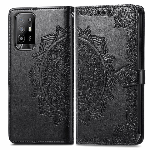 Funda de Cuero Cartera con Soporte Patron de Moda Carcasa para Oppo A94 5G Negro