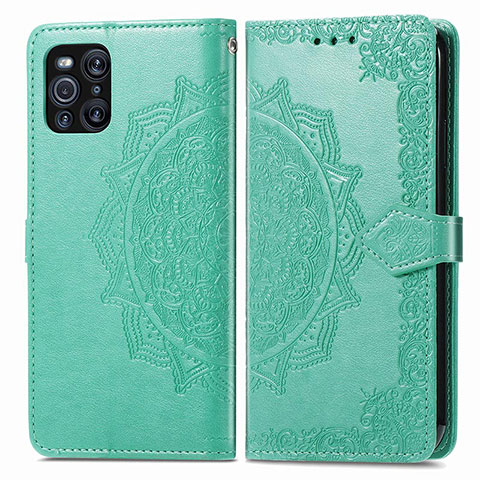 Funda de Cuero Cartera con Soporte Patron de Moda Carcasa para Oppo Find X3 5G Verde