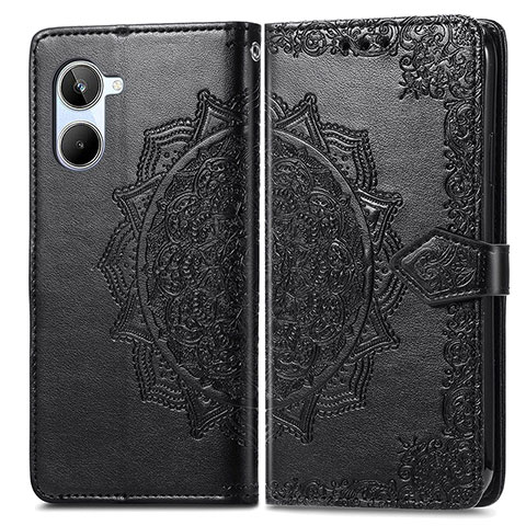 Funda de Cuero Cartera con Soporte Patron de Moda Carcasa para Realme 10 4G Negro