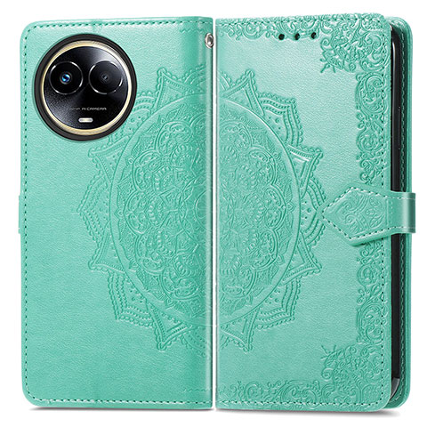 Funda de Cuero Cartera con Soporte Patron de Moda Carcasa para Realme 11 5G Verde