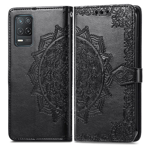 Funda de Cuero Cartera con Soporte Patron de Moda Carcasa para Realme 8 5G Negro