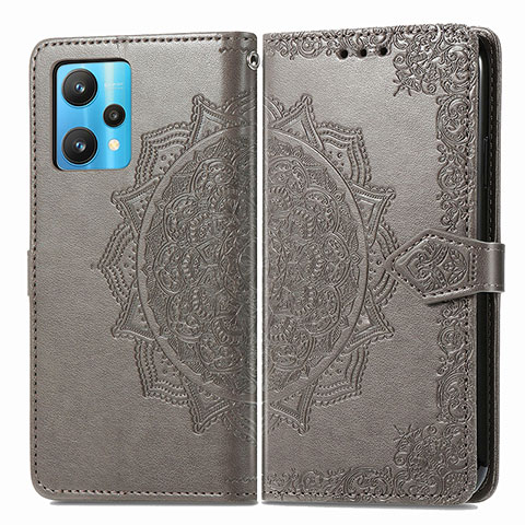 Funda de Cuero Cartera con Soporte Patron de Moda Carcasa para Realme 9 4G Gris