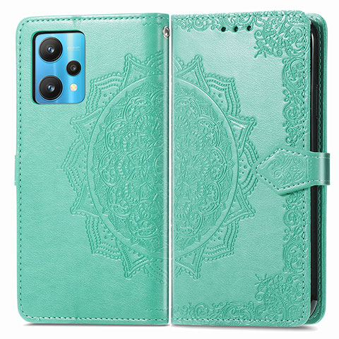 Funda de Cuero Cartera con Soporte Patron de Moda Carcasa para Realme 9 Pro+ Plus 5G Verde