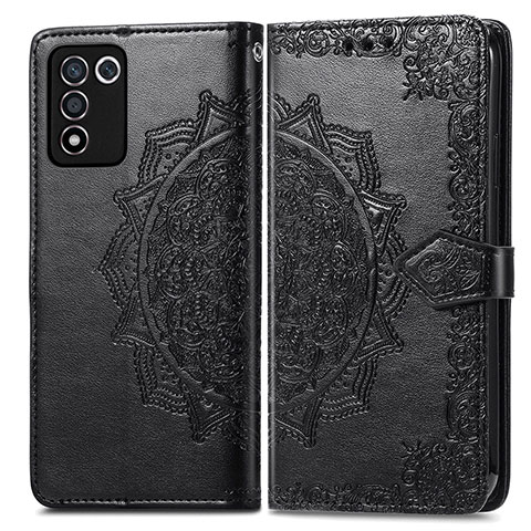 Funda de Cuero Cartera con Soporte Patron de Moda Carcasa para Realme 9 SE 5G Negro