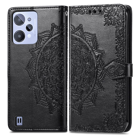 Funda de Cuero Cartera con Soporte Patron de Moda Carcasa para Realme C31 Negro