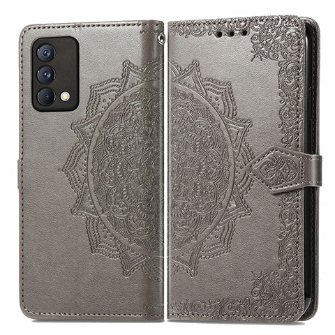 Funda de Cuero Cartera con Soporte Patron de Moda Carcasa para Realme GT Master 5G Gris