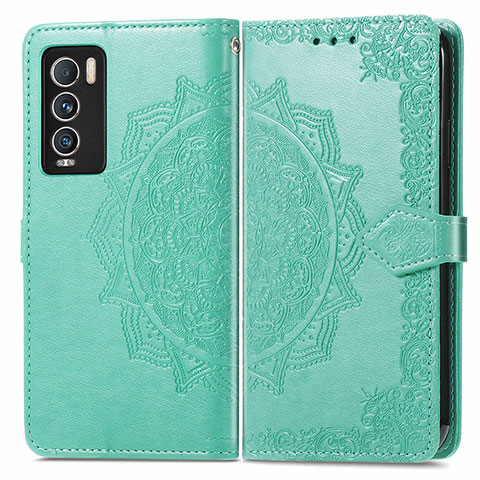 Funda de Cuero Cartera con Soporte Patron de Moda Carcasa para Realme GT Master Explorer 5G Verde