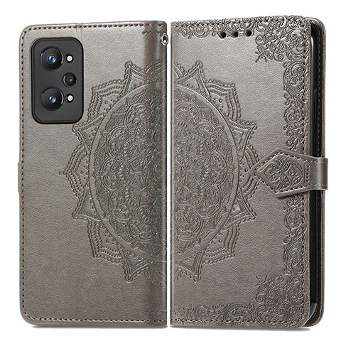 Funda de Cuero Cartera con Soporte Patron de Moda Carcasa para Realme GT Neo 3T 5G Gris