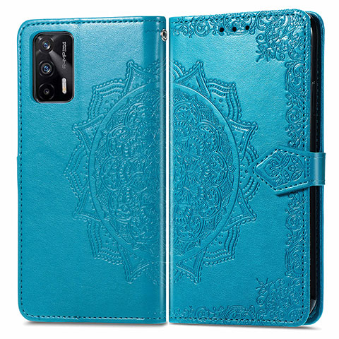 Funda de Cuero Cartera con Soporte Patron de Moda Carcasa para Realme GT Neo 5G Azul