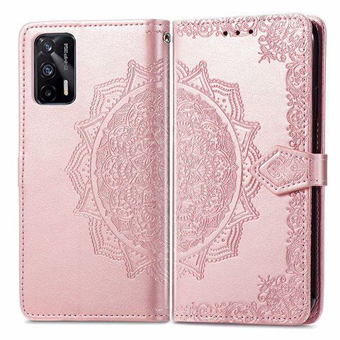 Funda de Cuero Cartera con Soporte Patron de Moda Carcasa para Realme GT Neo 5G Oro Rosa