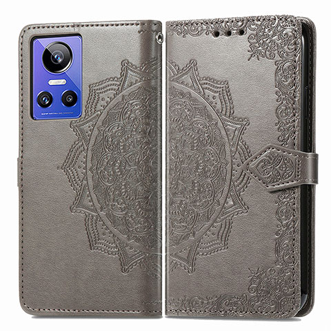 Funda de Cuero Cartera con Soporte Patron de Moda Carcasa para Realme GT Neo3 5G Gris