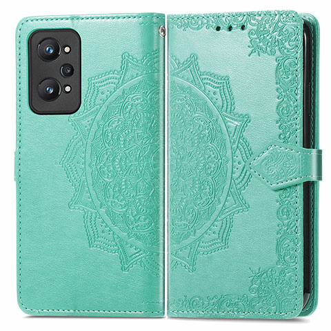 Funda de Cuero Cartera con Soporte Patron de Moda Carcasa para Realme GT2 5G Verde