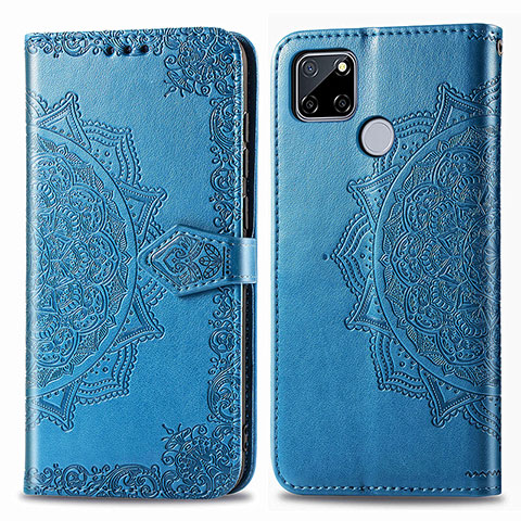 Funda de Cuero Cartera con Soporte Patron de Moda Carcasa para Realme Narzo 20 Azul