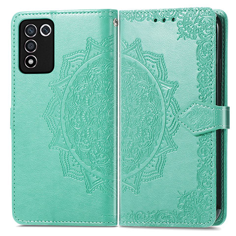 Funda de Cuero Cartera con Soporte Patron de Moda Carcasa para Realme Q3s 5G Verde