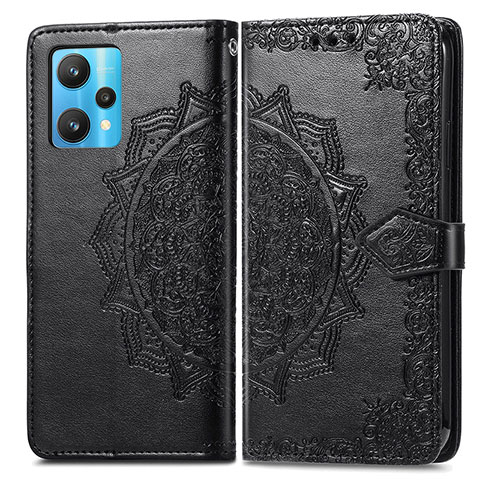 Funda de Cuero Cartera con Soporte Patron de Moda Carcasa para Realme Q5 5G Negro