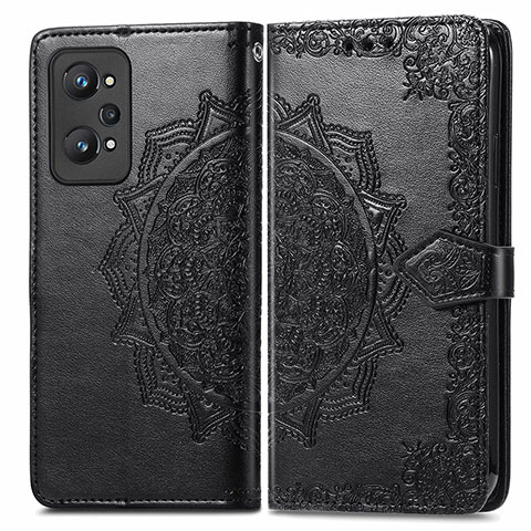 Funda de Cuero Cartera con Soporte Patron de Moda Carcasa para Realme Q5 Pro 5G Negro