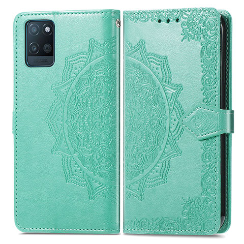 Funda de Cuero Cartera con Soporte Patron de Moda Carcasa para Realme V11 5G Verde