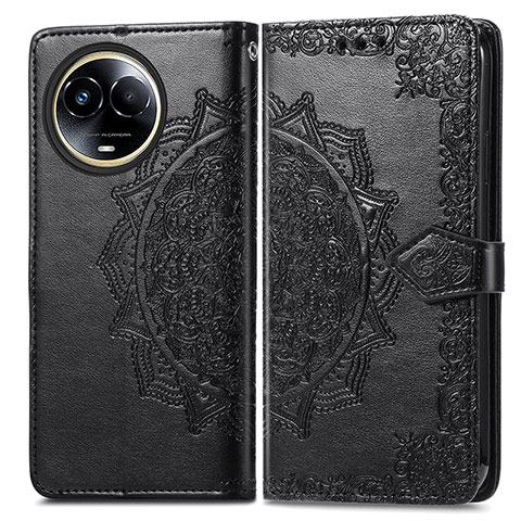 Funda de Cuero Cartera con Soporte Patron de Moda Carcasa para Realme V50 5G Negro