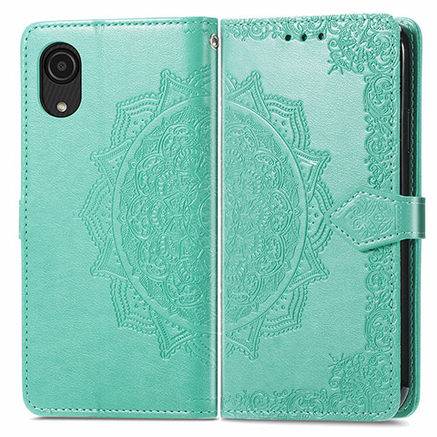 Funda de Cuero Cartera con Soporte Patron de Moda Carcasa para Samsung Galaxy A03 Core Verde