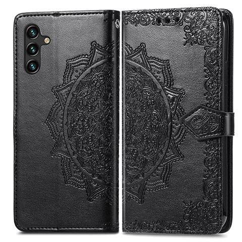 Funda de Cuero Cartera con Soporte Patron de Moda Carcasa para Samsung Galaxy A04s Negro