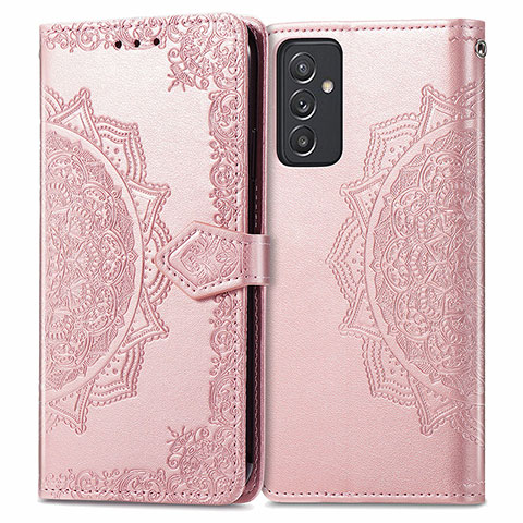 Funda de Cuero Cartera con Soporte Patron de Moda Carcasa para Samsung Galaxy A05s Oro Rosa