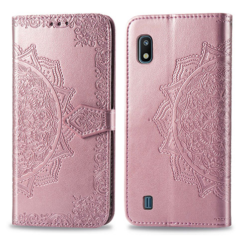 Funda de Cuero Cartera con Soporte Patron de Moda Carcasa para Samsung Galaxy A10 Oro Rosa