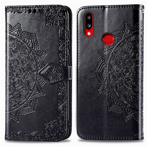 Funda de Cuero Cartera con Soporte Patron de Moda Carcasa para Samsung Galaxy A10s Negro