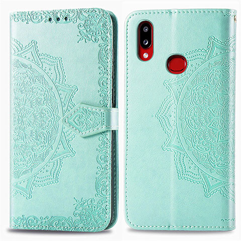 Funda de Cuero Cartera con Soporte Patron de Moda Carcasa para Samsung Galaxy A10s Verde